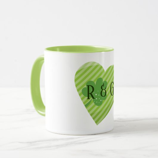 Monogram St. Patrick's Stripes hart Mok (Voorkant links)