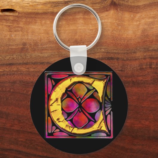 Monogram: Stainglass C Sleutelhanger (Voorkant)