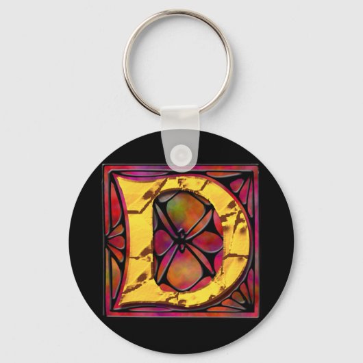 Monogram: Stainglass D Sleutelhanger (Voorkant)