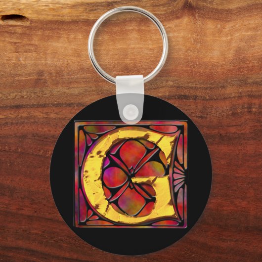 Monogram: Stainglass G Sleutelhanger (Voorkant)