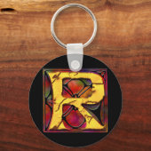 Monogram: Stainglass R Sleutelhanger (Voorkant)