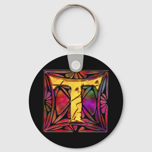 Monogram: Stainglass T Sleutelhanger (Voorkant)