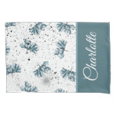 Monogram stalen blauw kussensloop (Voorkant)