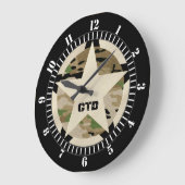 Monogram Star Khaki Green Camo op een Grote Klok (Hoek)