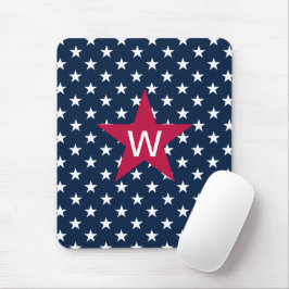 Monogram Star Red White Blue Mousepad Muismat