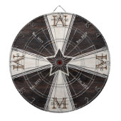 Monogram Star Rustic Wood Tone Dartbord (Voorkant)