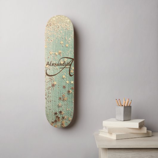 Monogram Stardust op Zee Green Skateboard (Muurkunst)