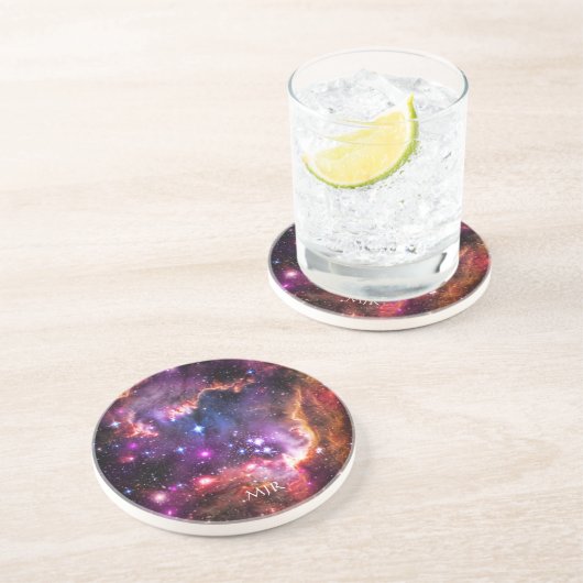 Monogram Starry Wingtip van Small Magellanic Cloud Zandsteen Onderzetter (Zijkant)