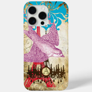 Monogram Steampunk Bird Effiel Tower Chandelier iPhone 15 Pro Max Hoesje