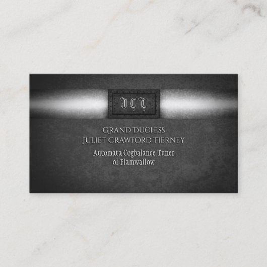 Monogram Steampunk grunge geklonken bord Visitekaartje (Voorkant)
