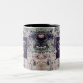 Monogram Steampunk Inspo Funky Mandala Floral Tweekleurige Koffiemok (Center)