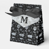 Monogram Steampunk Silver Zinc Airships Bedankdoosjes (Voorkant Zijde)