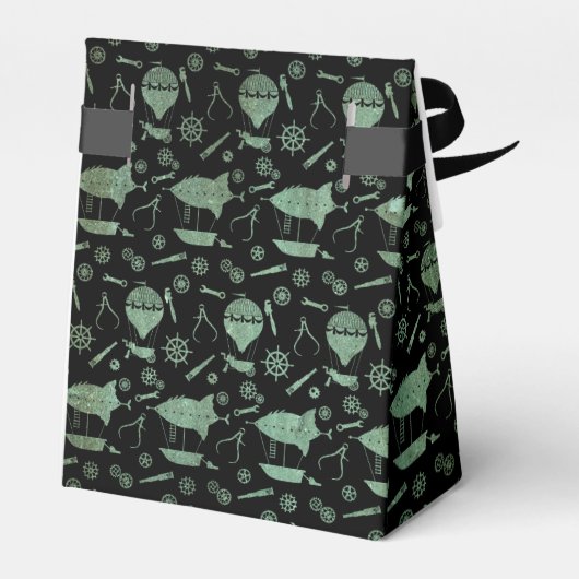 Monogram Steampunk Verdigris Airships Bedankdoosjes (Achterkant)