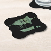 Monogram steampunk Verdigris Bronze Kartonnen Onderzetters (Gekanteld)