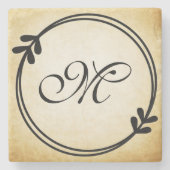 Monogram Steen Onderzetter (Voorkant)
