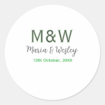 Monogram stel grijs groen modern romantisch datum 
