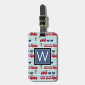 Monogram | Stempeltreinen Bagagelabel (Voorkant verticaal)