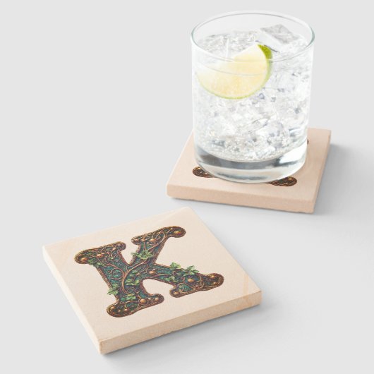 Monogram Stenen Onderzetter (Zijkant)