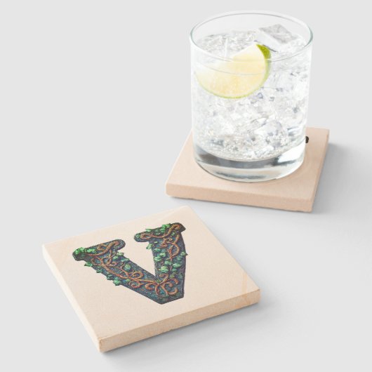 Monogram Stenen Onderzetter (Zijkant)