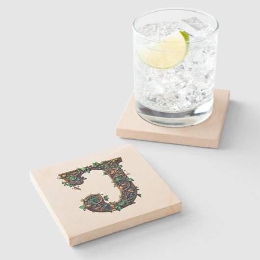 Monogram Stenen Onderzetter (Zijkant)