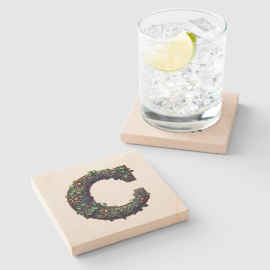 Monogram Stenen Onderzetter (Zijkant)