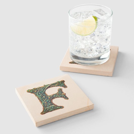 Monogram Stenen Onderzetter (Zijkant)