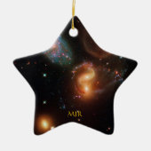 Monogram Stephans Quintet deep space sterrenstelse Keramisch Ornament (Voorkant)