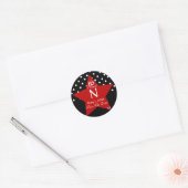Monogram ster S-16 polka stippen opslaan van de da Ronde Sticker (Envelop)