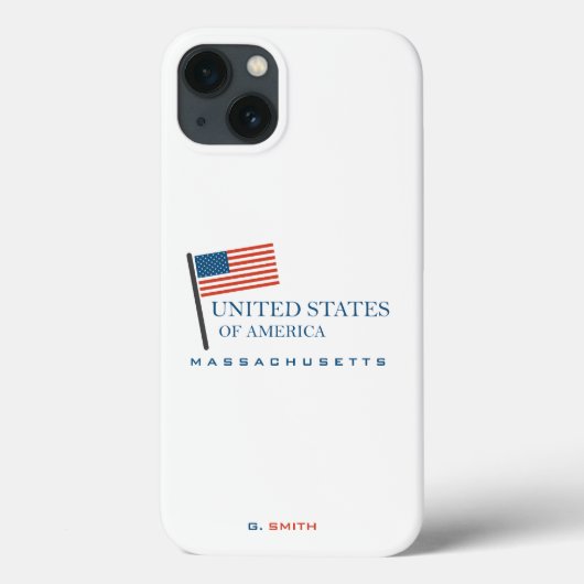 Monogram. Sterren en gepantserde Amerikaanse vlag Case-Mate iPhone Case (Achterkant)
