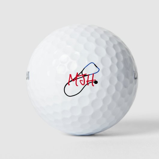 Monogram Stethoscoop grafiek met uw initialen Golfballen (Voorkant)