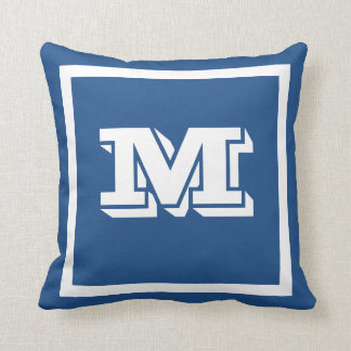 MONOGRAM stevig blauwgroen blauw aangepast Kussen