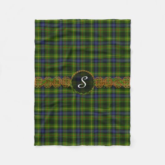 Monogram Stewart Hunting Tartan Fleece Deken (Voorkant)