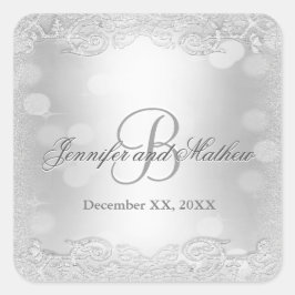 Monogram Sticker | Elegant zilver