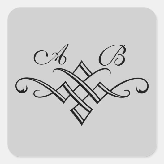 Monogram Sticker op Grey (Voorkant)