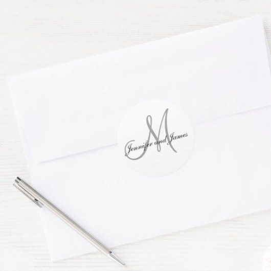 Monogram Sticker voor huwelijksnamen Initiaal