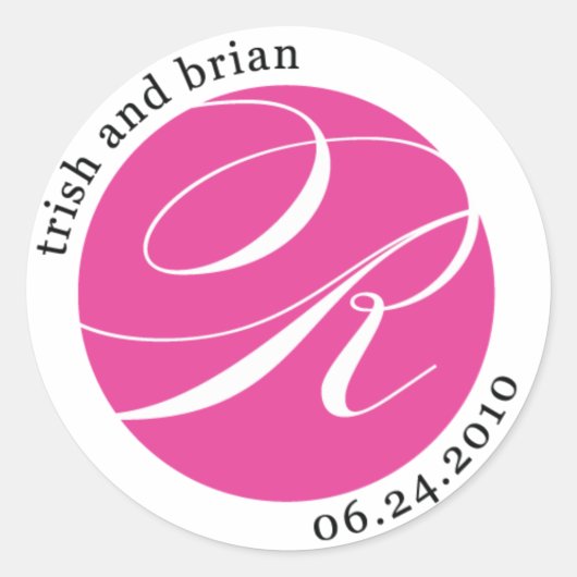 Monogram Sticker voor Trish en Brian (Voorkant)