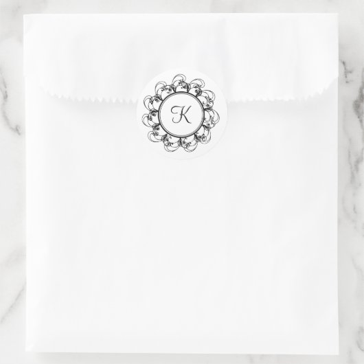 Monogram sticker (wit) (Tas)