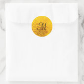 Monogram Sticker Zegels Gele Zonnebloemblaadjes (Tas)