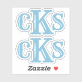 Monogram Stickers | Moderne Westerne Initialen lab (Vel)