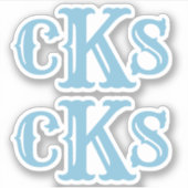 Monogram Stickers | Moderne Westerne Initialen lab (Voorkant)