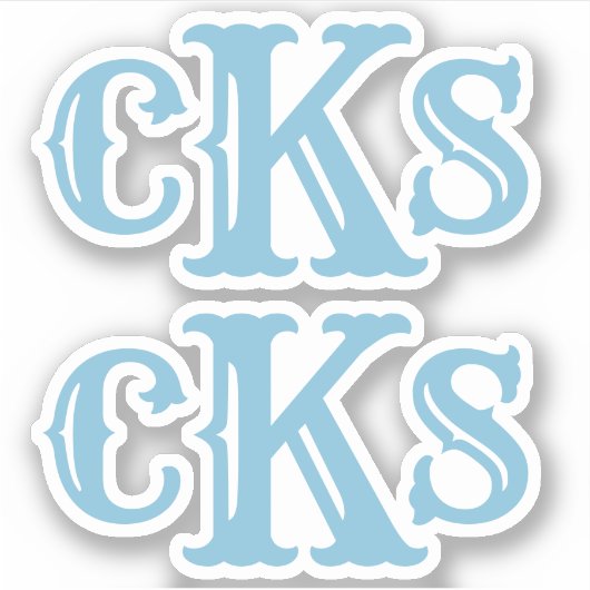 Monogram Stickers | Moderne Westerne Initialen lab (Voorkant)