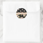 Monogram stickers roze wilde bloemen en polka stip (Tas)