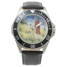 Monogram  stijl golfer horloge