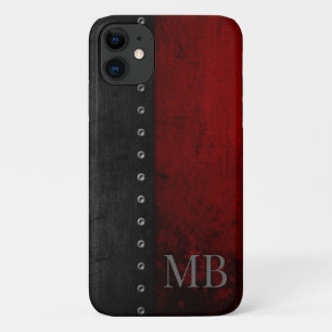 Monogram Stijl Landelijke Rode Grunge Case-Mate iPhone Case