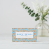 Monogram  stijl Seashell Patroon Visitekaartje (Staand voorkant)