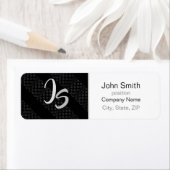 Monogram stijlvol Geometric Black Pattern Etiket (Insitu)