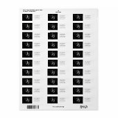 Monogram stijlvol Geometric Black Pattern Etiket (Full Sheet)