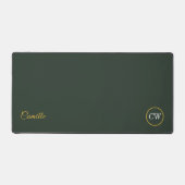 Monogram Stijlvol Goud & Bosgroen Bureaumat (Voorkant)