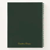 Monogram Stijlvol Goud & Bosgroen Notitieboek (Achterkant)