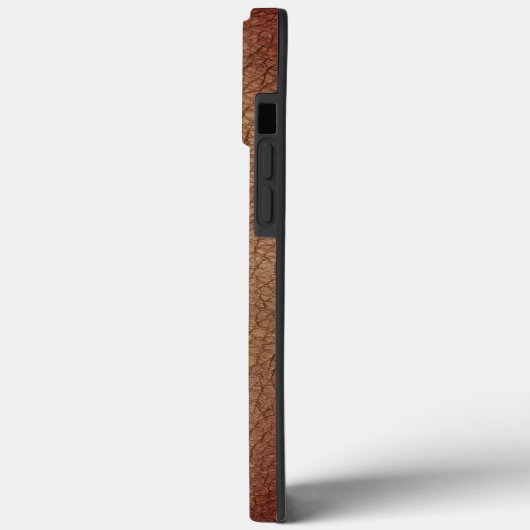 Monogram stijlvol goudschrift, bruin leder Case-Mate iPhone case (Achterkant / Links)